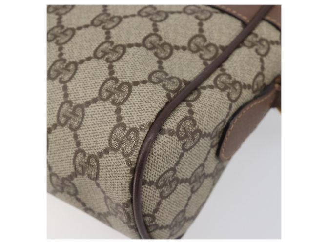 Borsa GUCCI GG Supreme Web Sherry Line PVC Beige Gold 001 113 6472 Auth 199679 D'oro - vue 15
