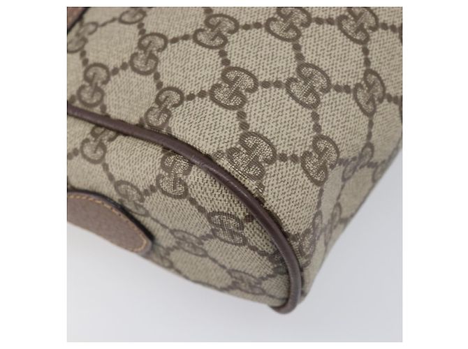 Borsa GUCCI GG Supreme Web Sherry Line PVC Beige Gold 001 113 6472 Auth 199679 D'oro - vue 16