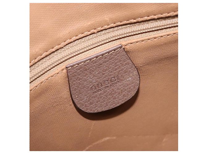 Borsa GUCCI GG Supreme Web Sherry Line PVC Beige Gold 001 113 6472 Auth 199679 D'oro - vue 20