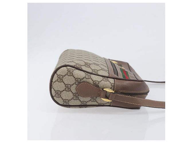 Borsa GUCCI GG Supreme Web Sherry Line PVC Beige Gold 001 113 6472 Auth 199679 D'oro - vue 3