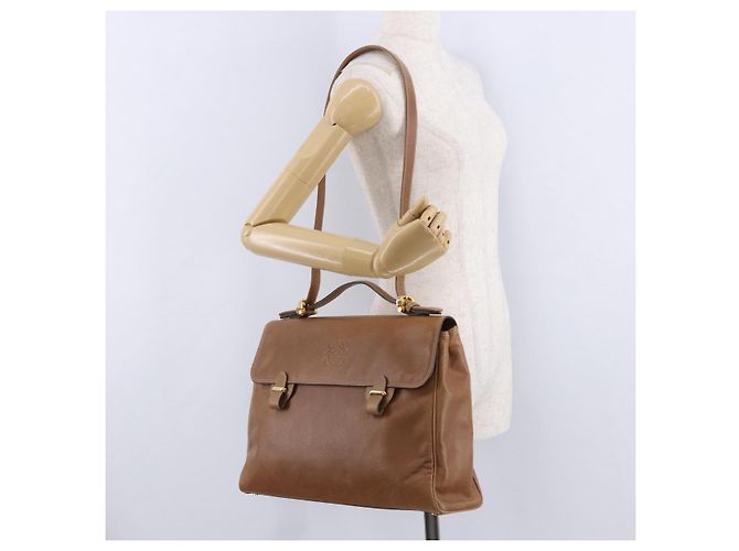 Borsa a mano LOEWE in pelle 2way marrone oro autentica 197164 D'oro - vista 26