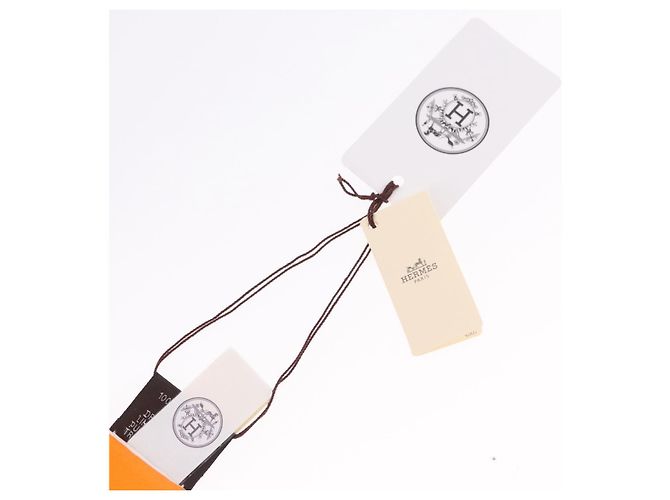 Hermès HERMES Carré 40 Seidentuch "BRIDES ET FRONTAUX" Orange White Auth am12333M Weiß - Ansicht 12