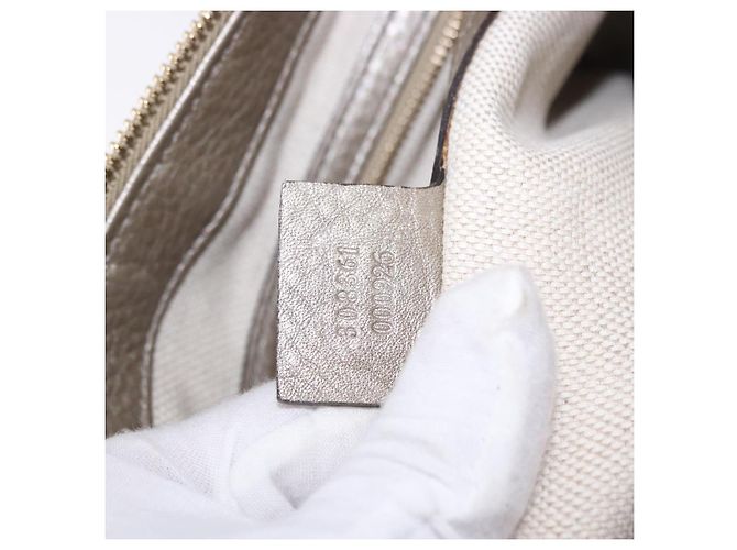 Borsa a tracolla GUCCI Soho in pelle Beige Gold 308361 Auth ka5848V D'oro - vista 12