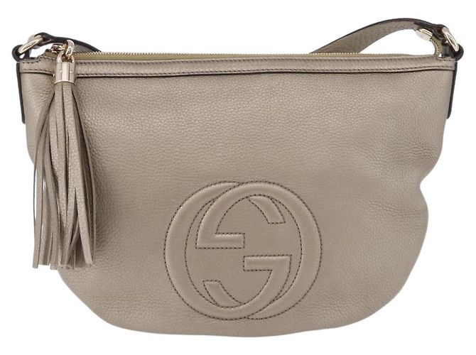 Borsa a tracolla GUCCI Soho in pelle Beige Gold 308361 Auth ka5848V D'oro - vista 13