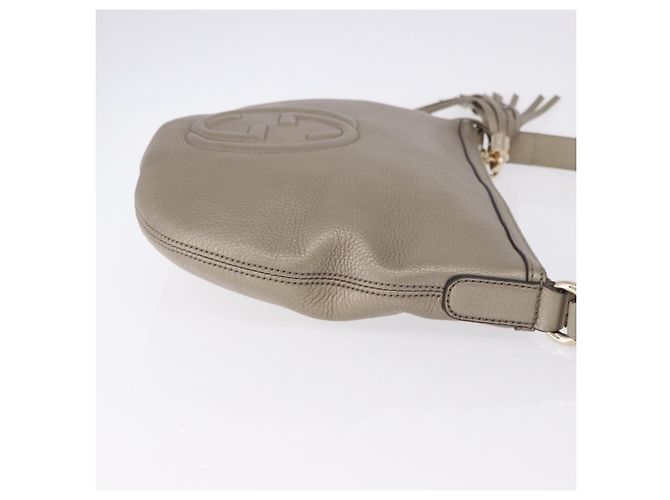 Borsa a tracolla GUCCI Soho in pelle Beige Gold 308361 Auth ka5848V D'oro - vista 3