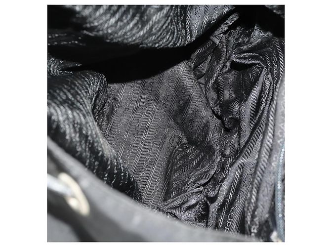 Zaino PRADA Nylon Black Silver Auth mr2851 Nero Argento - vista 11