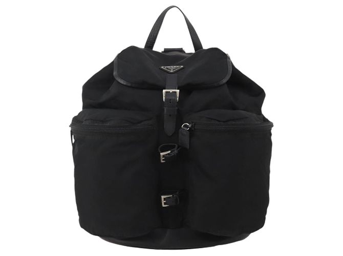 Zaino PRADA Nylon Black Silver Auth mr2851 Nero Argento - vista 13
