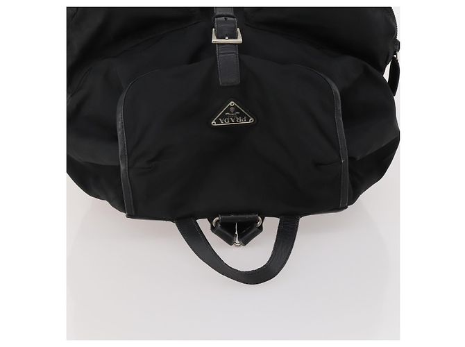 Zaino PRADA Nylon Black Silver Auth mr2851 Nero Argento - vista 6