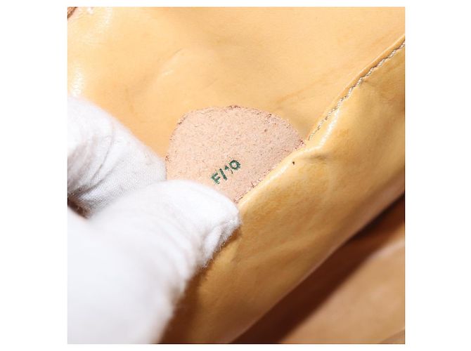 Céline Borsa a tracolla CELINE Macadam Canvas PVC Beige Gold Auth 196864 D'oro - vista 12