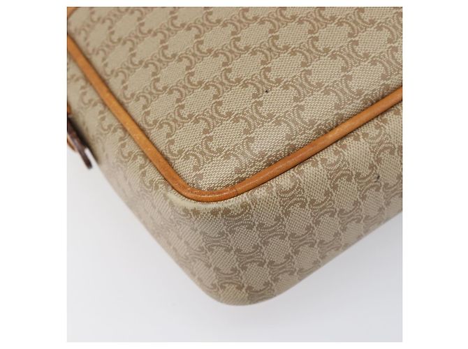 Céline Borsa a tracolla CELINE Macadam Canvas PVC Beige Gold Auth 196864 D'oro - vista 14