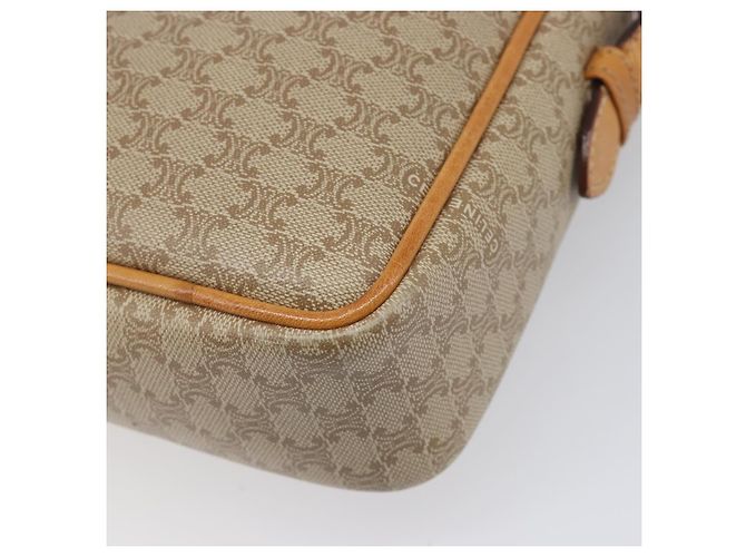 Céline Borsa a tracolla CELINE Macadam Canvas PVC Beige Gold Auth 196864 D'oro - vista 15