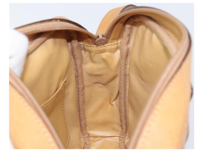 Céline Borsa a tracolla CELINE Macadam Canvas PVC Beige Gold Auth 196864 D'oro - vista 19