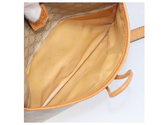 Céline Borsa a tracolla CELINE Macadam Canvas PVC Beige Gold Auth 196864 D'oro - vista 22