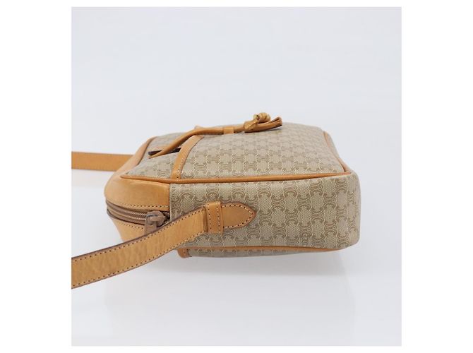 Céline Borsa a tracolla CELINE Macadam Canvas PVC Beige Gold Auth 196864 D'oro - vista 4
