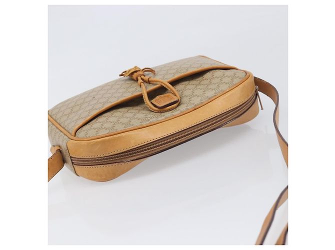 Céline Borsa a tracolla CELINE Macadam Canvas PVC Beige Gold Auth 196864 D'oro - vista 6
