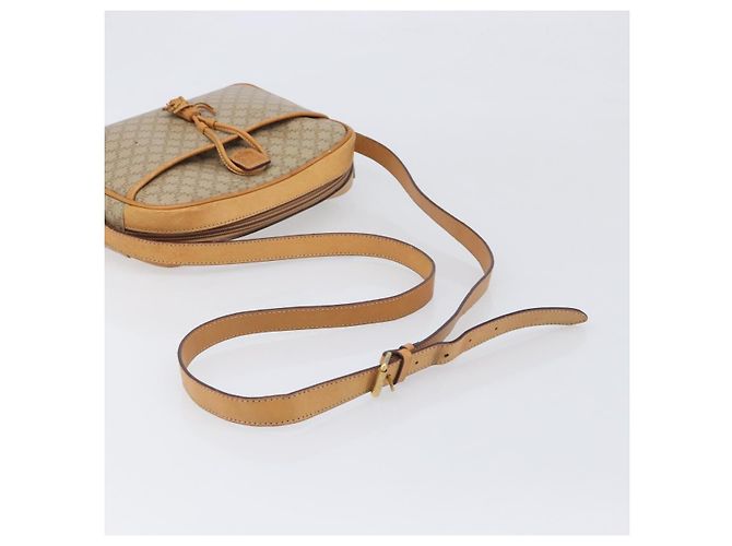 Céline Borsa a tracolla CELINE Macadam Canvas PVC Beige Gold Auth 196864 D'oro - vista 7