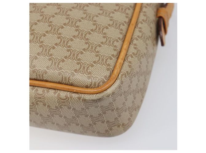 Céline Borsa a tracolla CELINE Macadam Canvas PVC Beige Gold Auth 196864 D'oro - vista 9