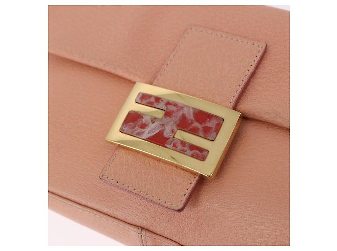 Borsa a tracolla FENDI Mamma Baguette in pelle rosa e oro Auth yk20830SAM - vista 20