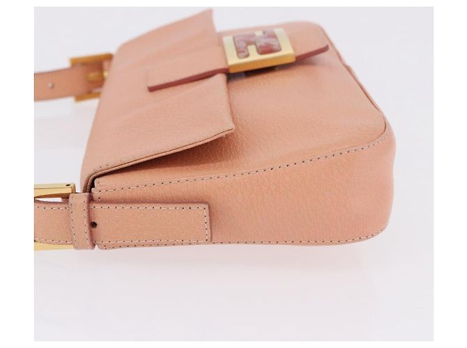 Borsa a tracolla FENDI Mamma Baguette in pelle rosa e oro Auth yk20830SAM - vista 4