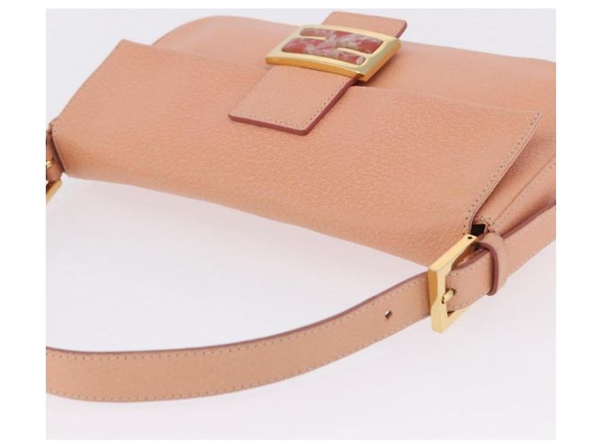 Borsa a tracolla FENDI Mamma Baguette in pelle rosa e oro Auth yk20830SAM - vista 6