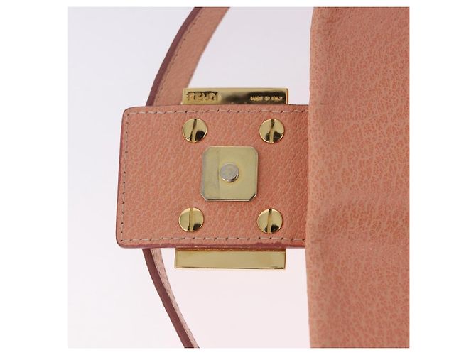 Borsa a tracolla FENDI Mamma Baguette in pelle rosa e oro Auth yk20830SAM - vista 8