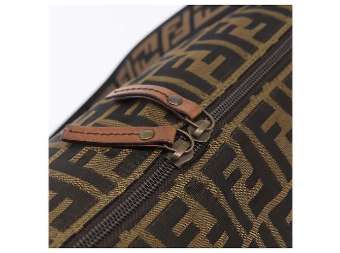 Borsa a tracolla FENDI Zucca Canvas Nero Marrone Auth 197722A - vista 10