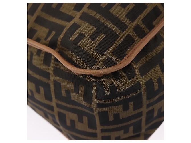 Borsa a tracolla FENDI Zucca Canvas Nero Marrone Auth 197722A - vista 15