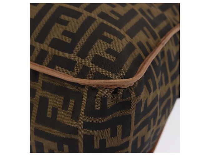 Borsa a tracolla FENDI Zucca Canvas Nero Marrone Auth 197722A - vista 16