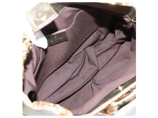 Bamboo GUCCI GG Canvas Schultertasche mit Bambuskette Beige Goldfarben 135962 Auth yk20863SAM - Ansicht 10