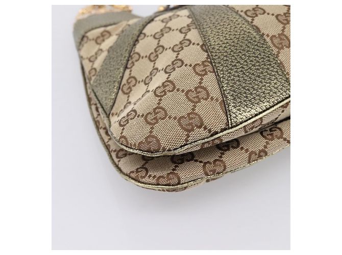 Bamboo GUCCI GG Canvas Schultertasche mit Bambuskette Beige Goldfarben 135962 Auth yk20863SAM - Ansicht 14