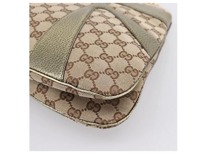Bamboo GUCCI GG Canvas Schultertasche mit Bambuskette Beige Goldfarben 135962 Auth yk20863SAM - Ansicht 15