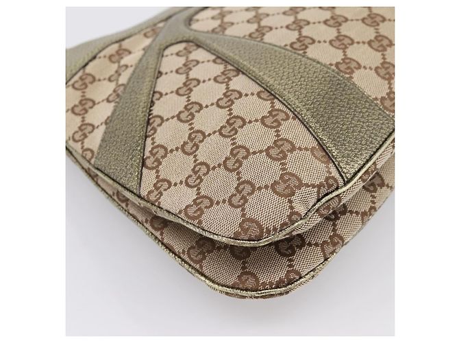 Bamboo GUCCI GG Canvas Schultertasche mit Bambuskette Beige Goldfarben 135962 Auth yk20863SAM - Ansicht 16