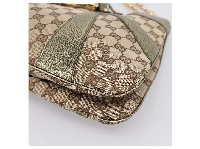 Bamboo GUCCI GG Canvas Schultertasche mit Bambuskette Beige Goldfarben 135962 Auth yk20863SAM - Ansicht 9
