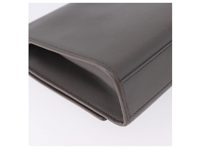 Borsa a tracolla Chain Kate SAINT LAURENT in pelle grigia e oro Auth ka5887M Marrone D'oro - vista 16