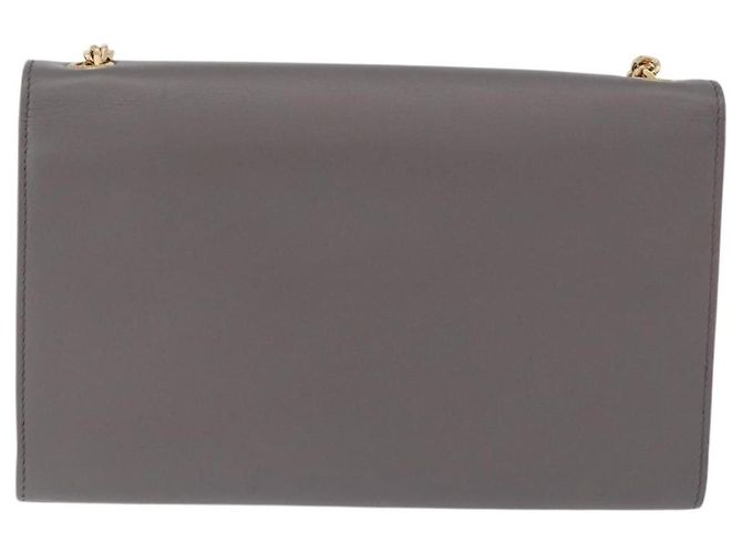 Borsa a tracolla Chain Kate SAINT LAURENT in pelle grigia e oro Auth ka5887M Marrone D'oro - vista 2