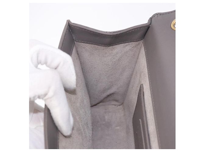 Borsa a tracolla Chain Kate SAINT LAURENT in pelle grigia e oro Auth ka5887M Marrone D'oro - vista 22