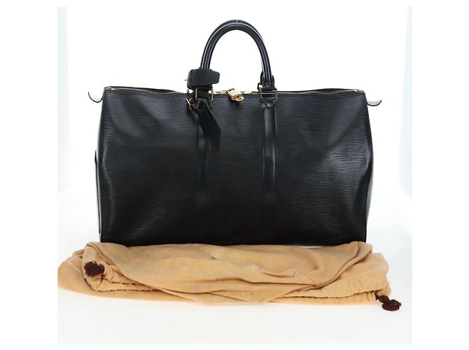 LOUIS VUITTON Epi Keepall 45 Boston Bag Black M42972 LV Auth 199574V Nero - vista 12