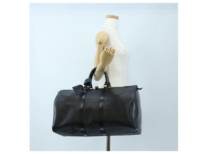 LOUIS VUITTON Epi Keepall 45 Boston Bag Black M42972 LV Auth 199574V Nero - vista 23