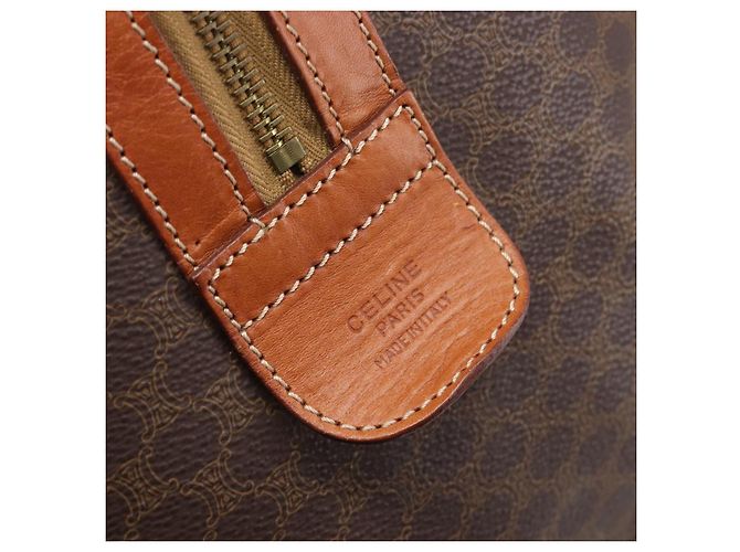 Céline CELINE Macadam Boston Bag PVC Leather Brown Gold Tone Auth 196408A - view 10