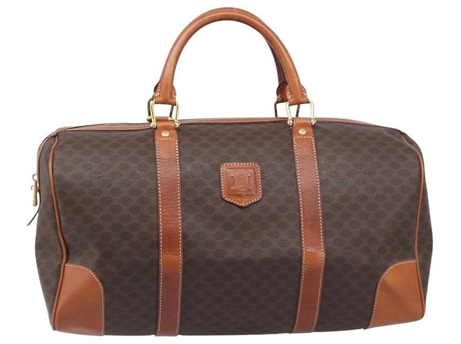 Céline CELINE Macadam Boston Bag PVC Leather Brown Gold Tone Auth 196408A - view 13