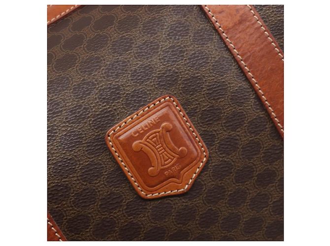 Céline CELINE Macadam Boston Bag PVC Leather Brown Gold Tone Auth 196408A - view 19