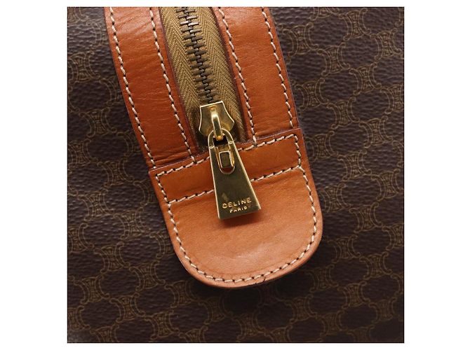 Céline CELINE Macadam Boston Bag PVC Leather Brown Gold Tone Auth 196408A - view 20