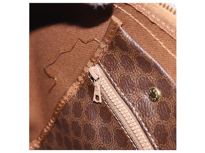 Céline CELINE Macadam Boston Bag PVC Leather Brown Gold Tone Auth 196408A - view 23