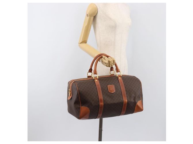 Céline CELINE Macadam Boston Bag PVC Leather Brown Gold Tone Auth 196408A - view 25