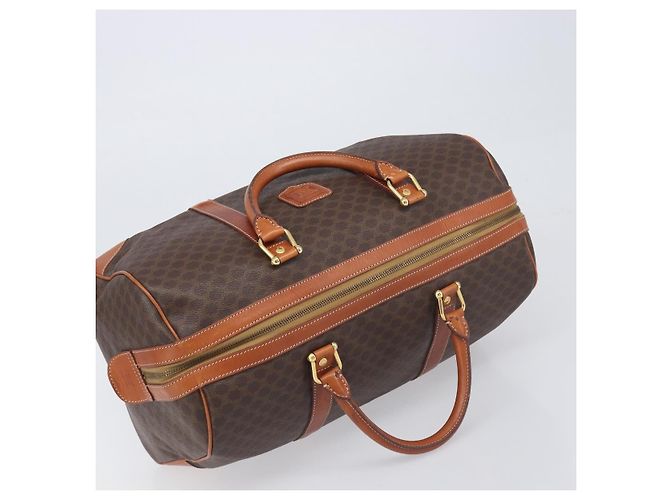 Céline CELINE Macadam Boston Bag PVC Leather Brown Gold Tone Auth 196408A - view 6