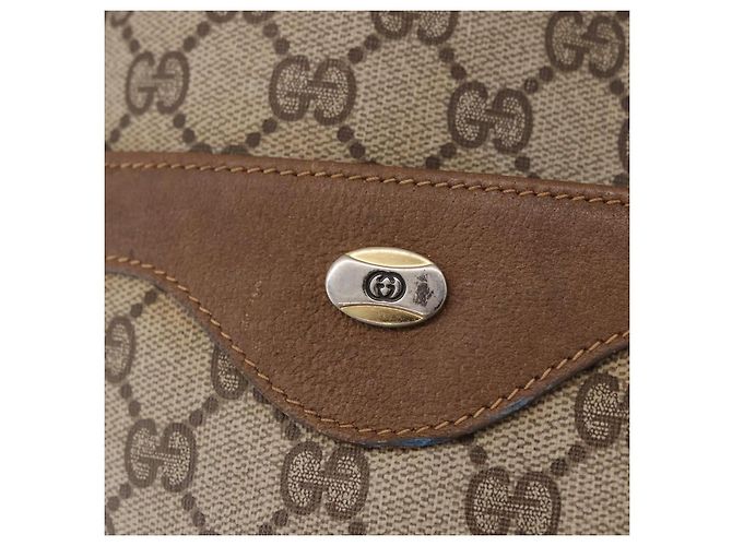 Borsa Tote GUCCI GG Supreme Web Sherry Line PVC Beige Oro 39 02 003 Auth 199642 - vista 18