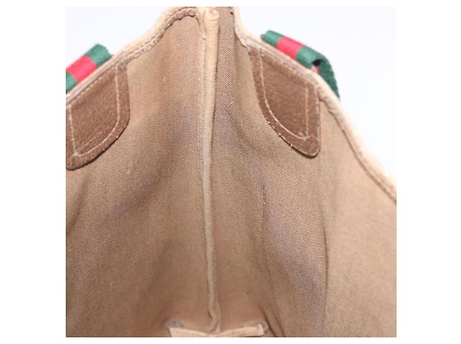 Borsa Tote GUCCI GG Supreme Web Sherry Line PVC Beige Oro 39 02 003 Auth 199642 - vista 20