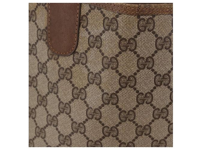 Borsa Tote GUCCI GG Supreme Web Sherry Line PVC Beige Oro 39 02 003 Auth 199642 - vista 4