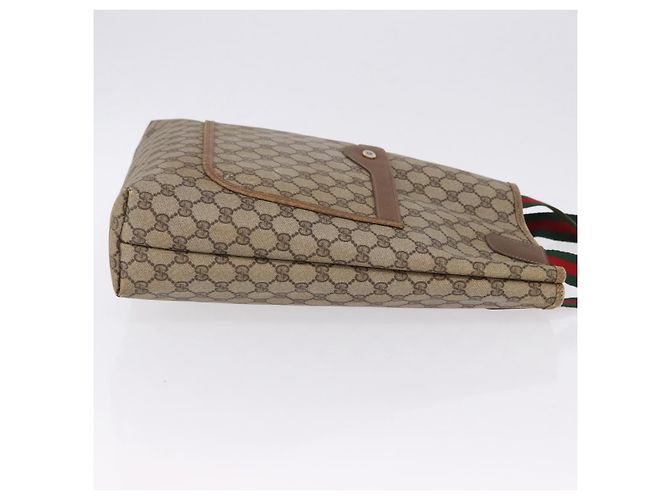 Borsa Tote GUCCI GG Supreme Web Sherry Line PVC Beige Oro 39 02 003 Auth 199642 - vista 5