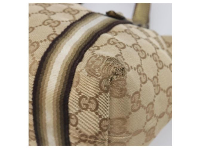 Borsa a mano GUCCI GG Canvas Beige Tono Oro 139261 Auth 200155 - vista 14